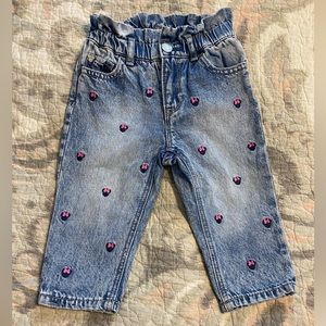 GAP Kids Blue Jeans with Pink Accents